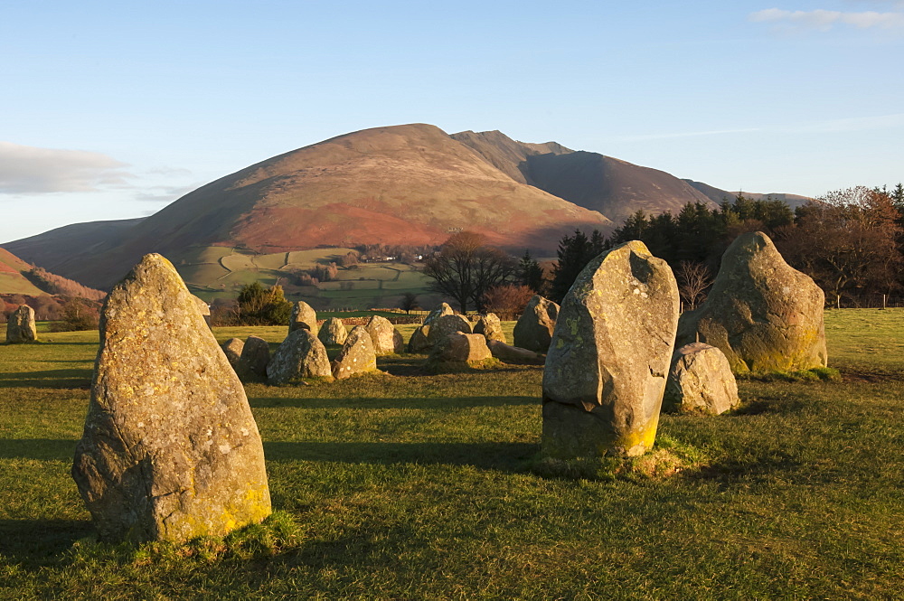 Saddlebac (Blencathra), from Castlerigg Stone Circle, Lake District National Park, Cumbria, England, United Kingdom, Europe