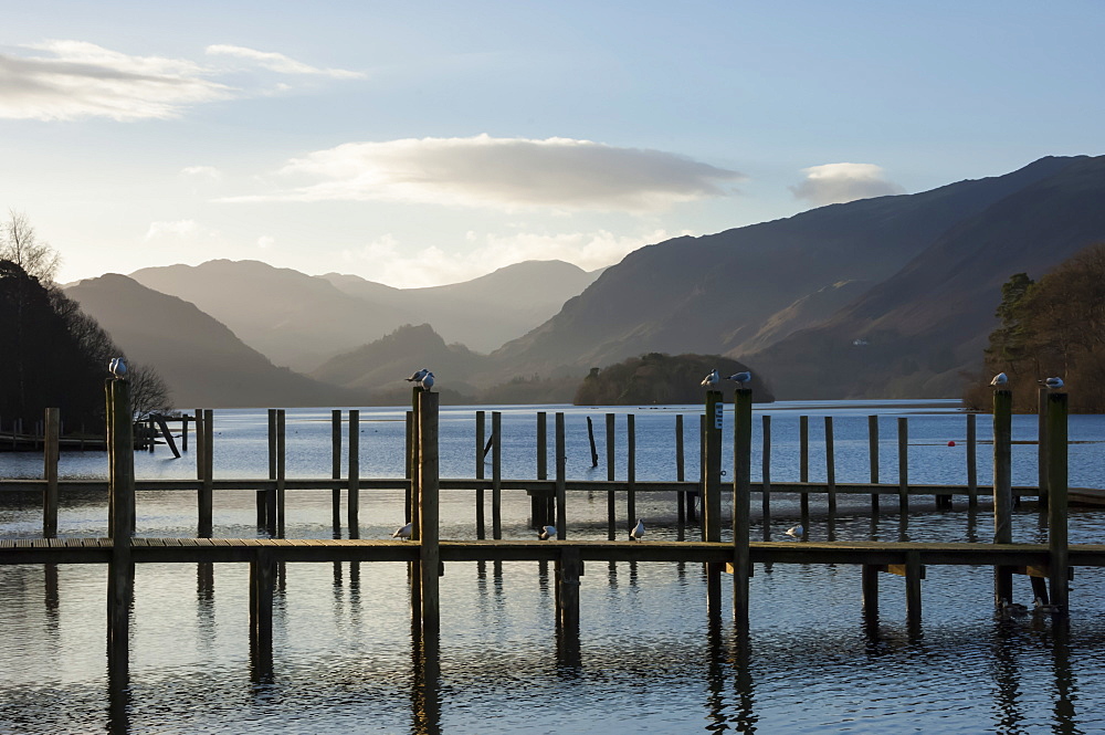 View towards Borrowdale, Derwentwater, Keswick, Lake District National Park, Cumbria, England, United Kingdom, Europe