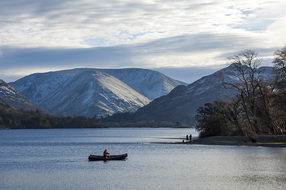 Canoeists, Ullswater, Lake District National Park, Cumbria, England, United Kingdom, Europe