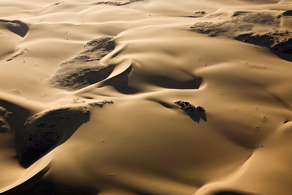 Aerial of sand dunes, Skeleton Coast Park, Namibia, Africa