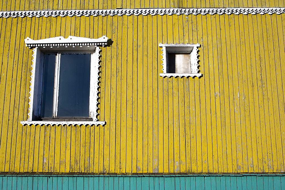 Windows, Barentsburg, Spitsbergen, Svalbard, Norway, Scandinavia, Europe