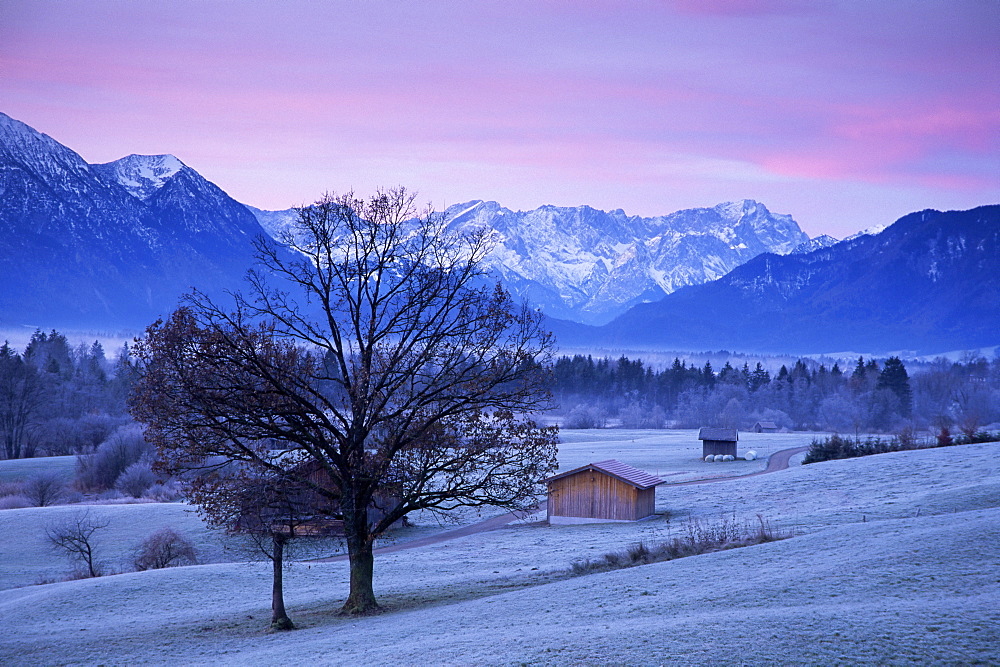 Murnauer Moos and Wetterstein Mountains, Bavaria, Germany, Europe