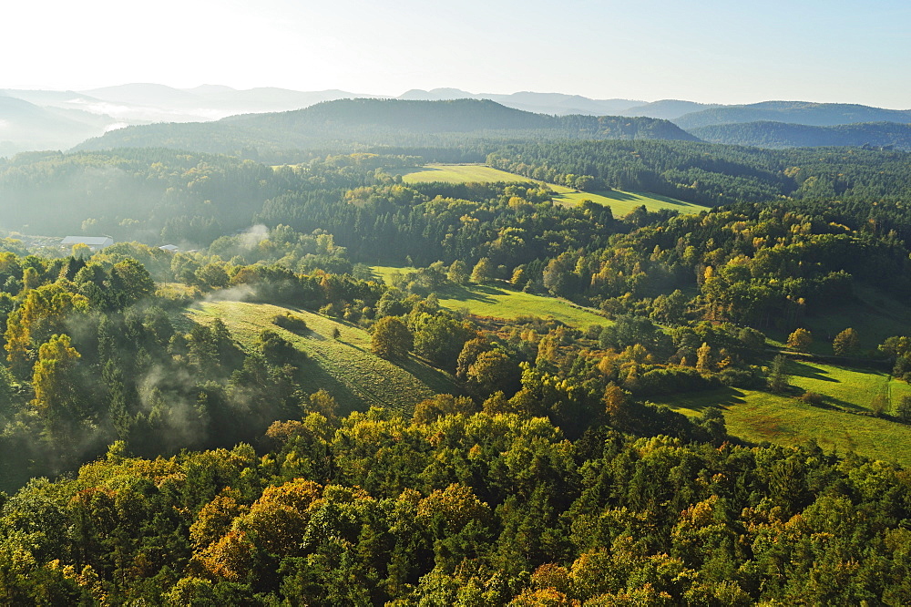 View from Hochstein near Dahn of Palatinate Forest, Rhineland-Palatinate, Germany, Europe 