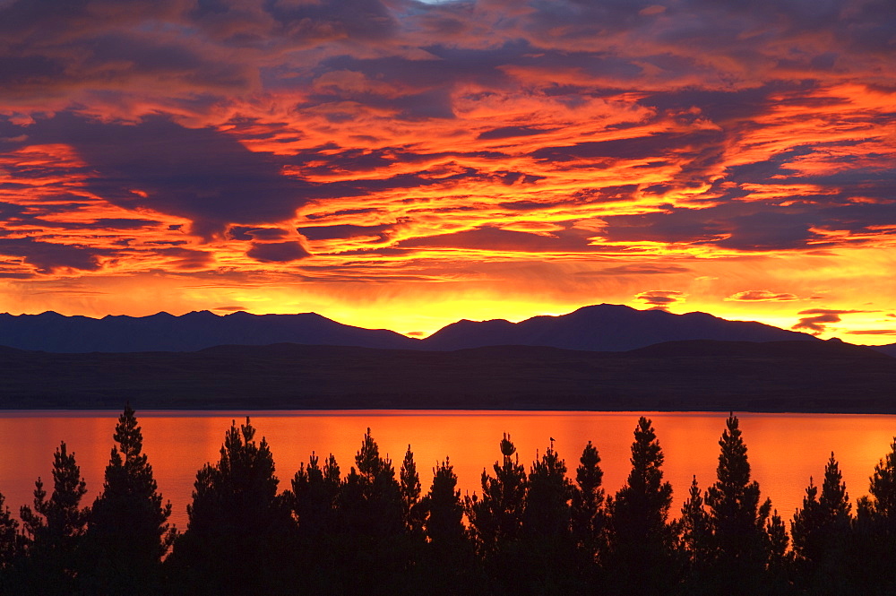 Sunrise, Lake Pukaki, Canterbury, South Island, New Zealand, Pacific