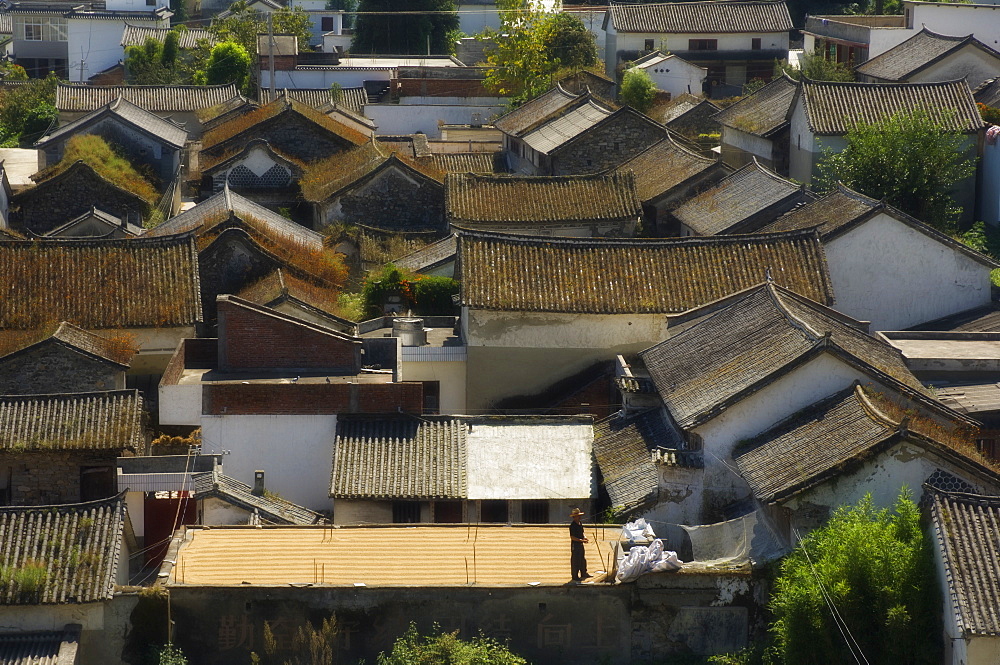 Rooftops, Dali Old Town, Yunnan Province, China, Asia