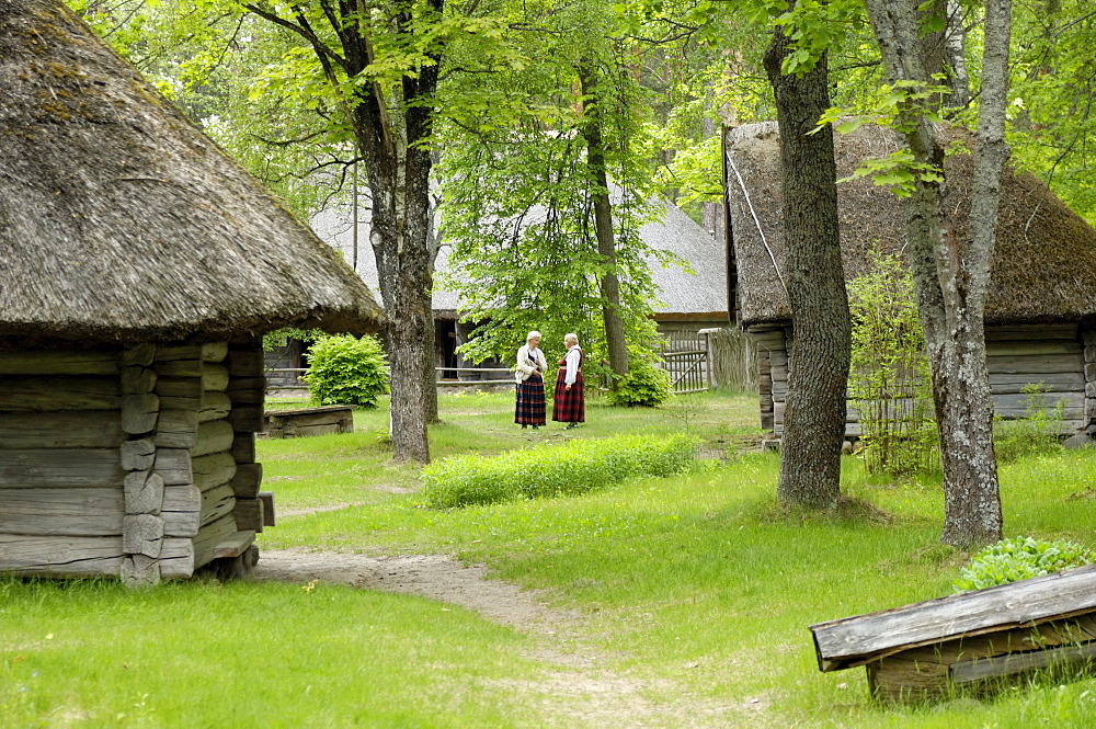 Traditional Latvian building, Latvian Open Air Ethnographic Museum (Latvijas etnografiskais brivdabas muzejs), near Riga, Latvia, Baltic States, Europe