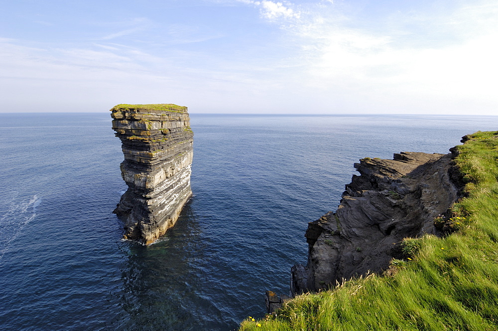 Sea Stack at Downpatrick Head, near Ballycastle, County Mayo, Connacht, Republic of Ireland, Europe