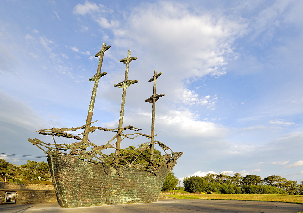 National Famine Monument, commemorating 150 year anniversary of the Irish Famine, Murrisk, near Westport, County Mayo, Connacht, Republic of Ireland, Europe