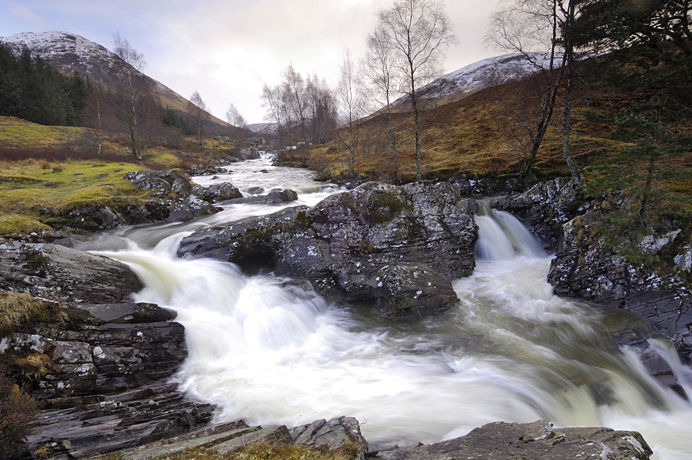 Highland river near Glen Lyon, Perth and Kinross, Scotland, United Kingdom, Europe