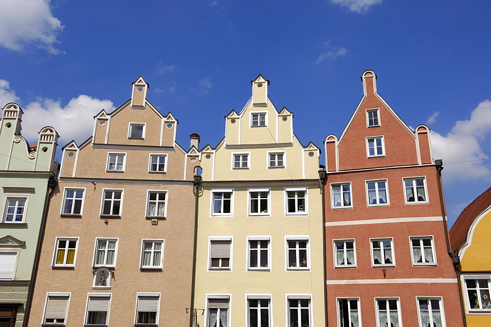 Traditional architecture, Altstadt, Landshut, Bavaria, Germany, Europe