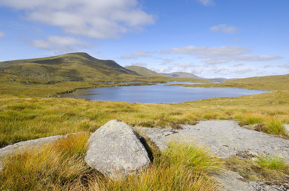 Loch Enoch, looking towards Merrick, Galloway Hills, Dumfries and Galloway, Scotland, United Kingdom, Europe