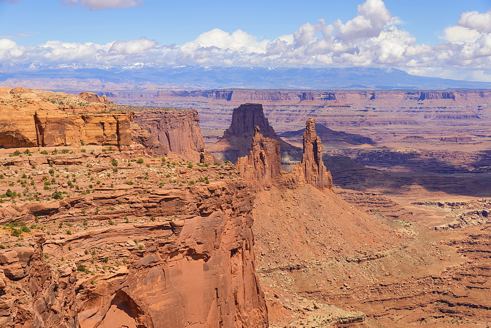 View of Washerwoman Arch, Islands in the Sky, Canyonlands National Park, Utah, United States of America, North America