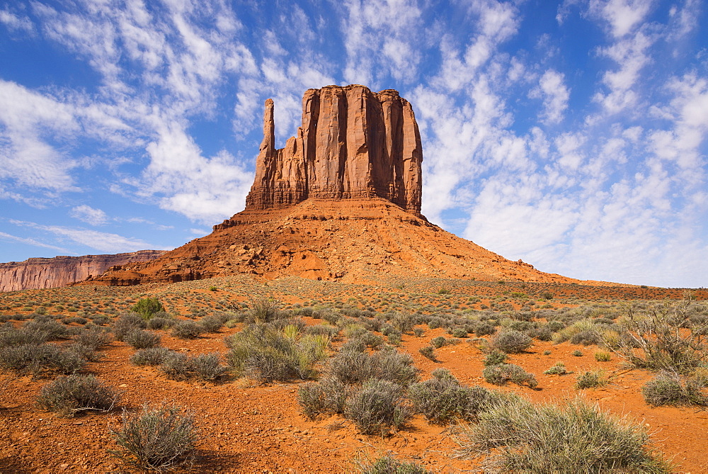 Monument Valley, West Mitten Butte, from Wildcat Trail, Arizona, United States of America, North America