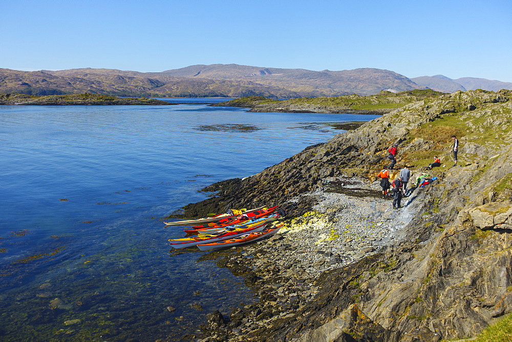 Sea kayaking around the Inner Hebrides, Lismore, Scotland, United Kingdom, Europe