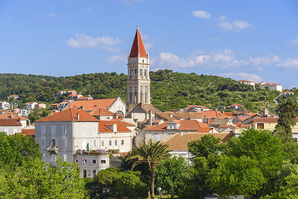 Trogir Old Town, UNESCO World Heritage Site, looking towards the Cathedral of St. Lawrence, Trogir, Croatia, Europe