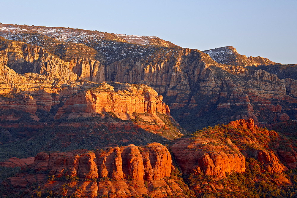 Red cliffs at sunset, Coconino National Forest, Arizona, United States of America, North America