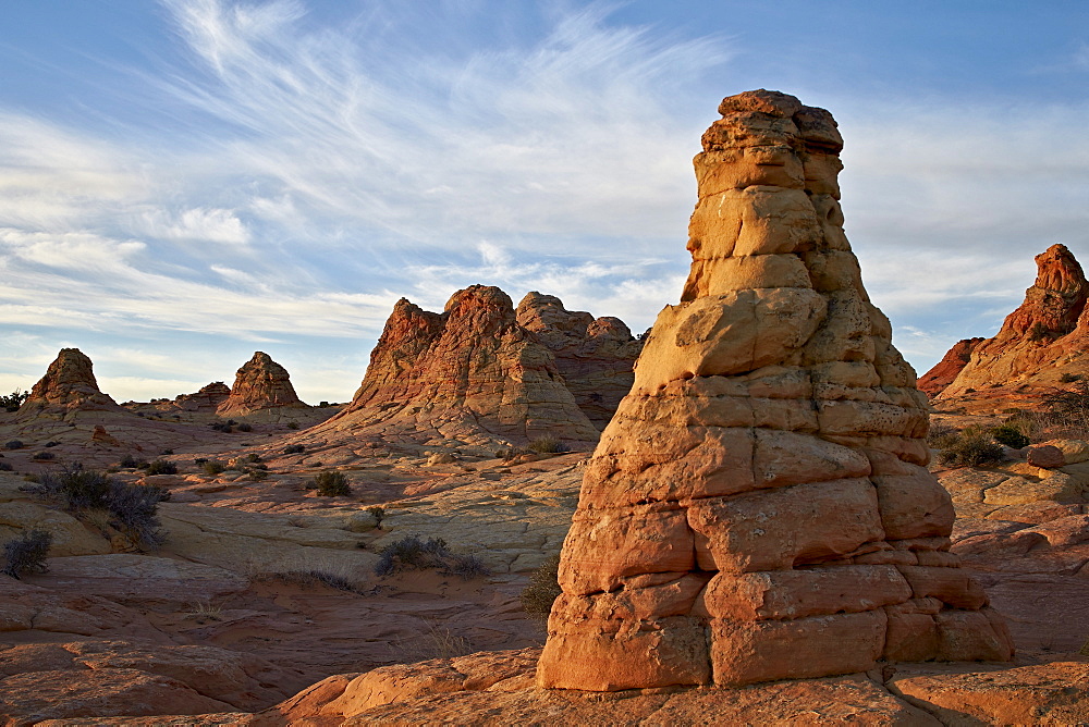 Sandstone cones at first light, Coyote Buttes Wilderness, Vermilion Cliffs National Monument, Arizona, United States of America, North America