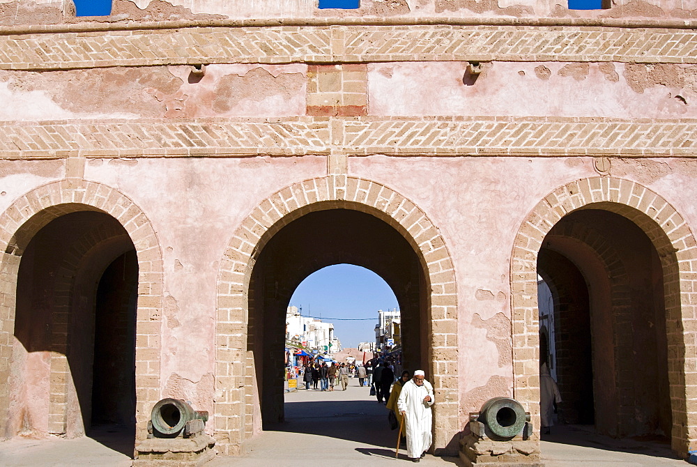 View of the ramparts of the Old City, UNESCO World Heritage Site, Essaouira, Morocco, North Africa, Africa