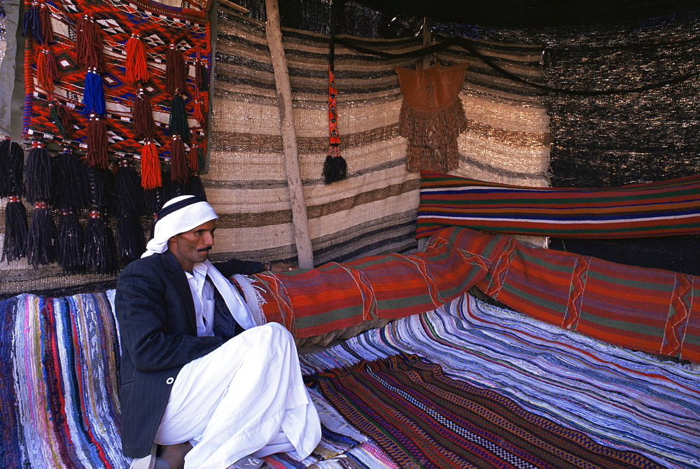 Interior of a Bedouin tent, Sinai, Egypt, North Africa, Africa