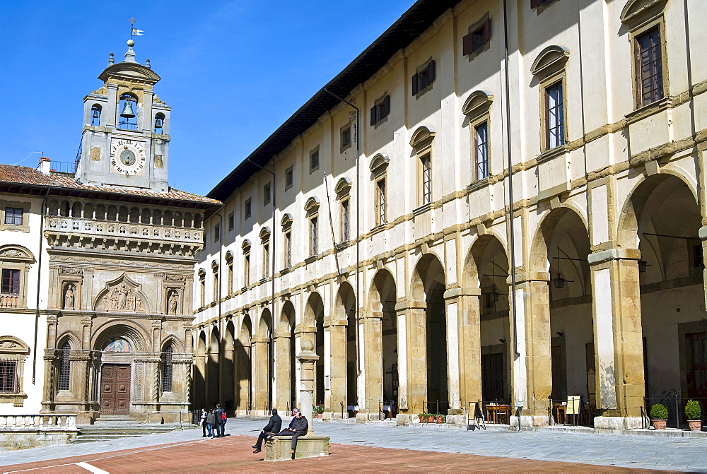 The building of Fraternita dei Laici, Piazza Vasari or Piazza Grande, Arezzo, Tuscany, Italy, Europe