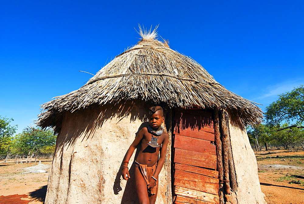 Himba boy, Kaokoveld, Namibia, Africa