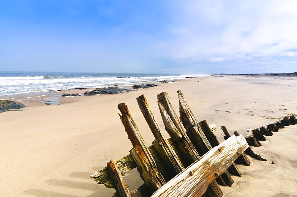 Shipwreck remains, Skeleton Coast, Namib Desert, Namibia, Africa