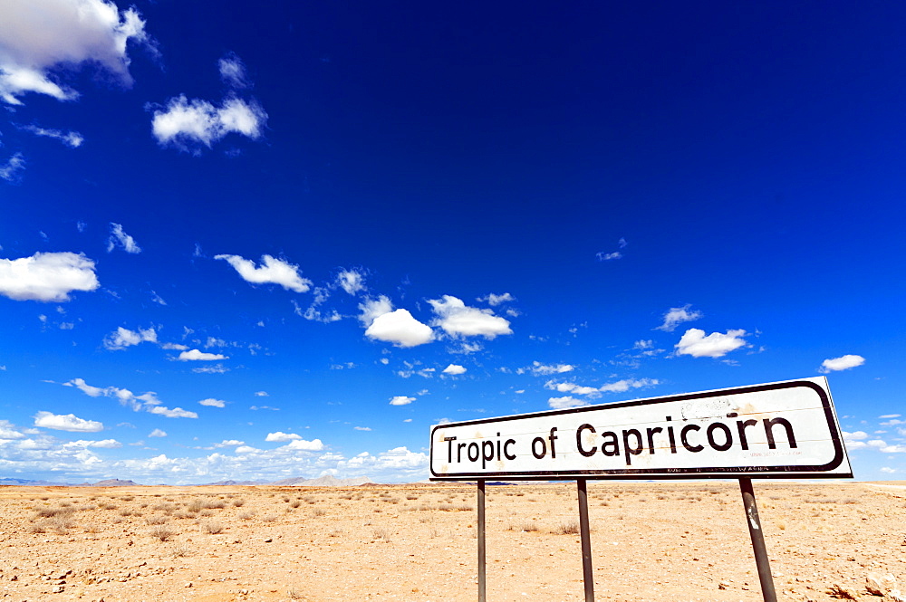 Tropic of Capricorn sign, Namib desert, Namibia, Africa