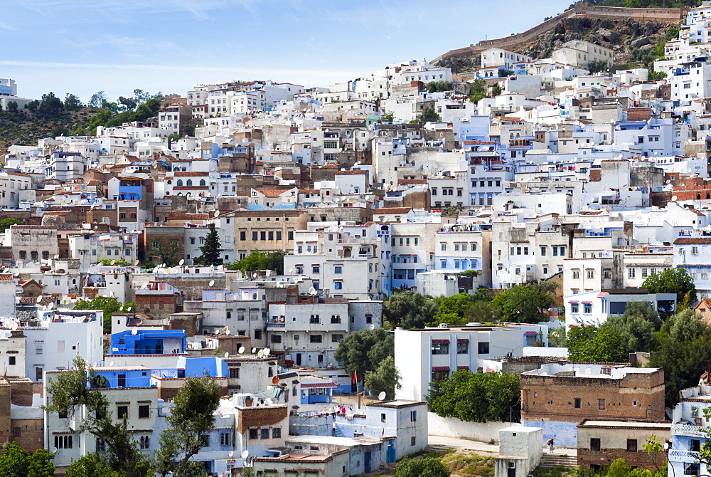 View of the city, Chefchaouen (Chaouen), Tangeri-Tetouan Region, Rif Mountains, Morocco, North Africa, Africa