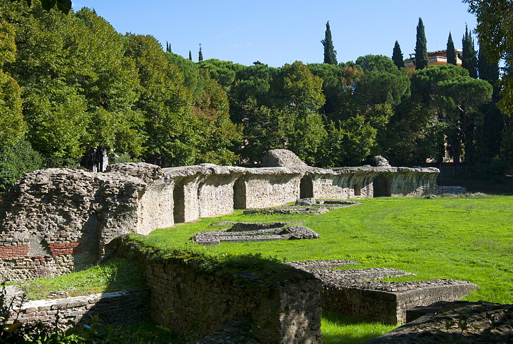 Roman amphitheatre, Arezzo, Tuscany, Italy, Europe