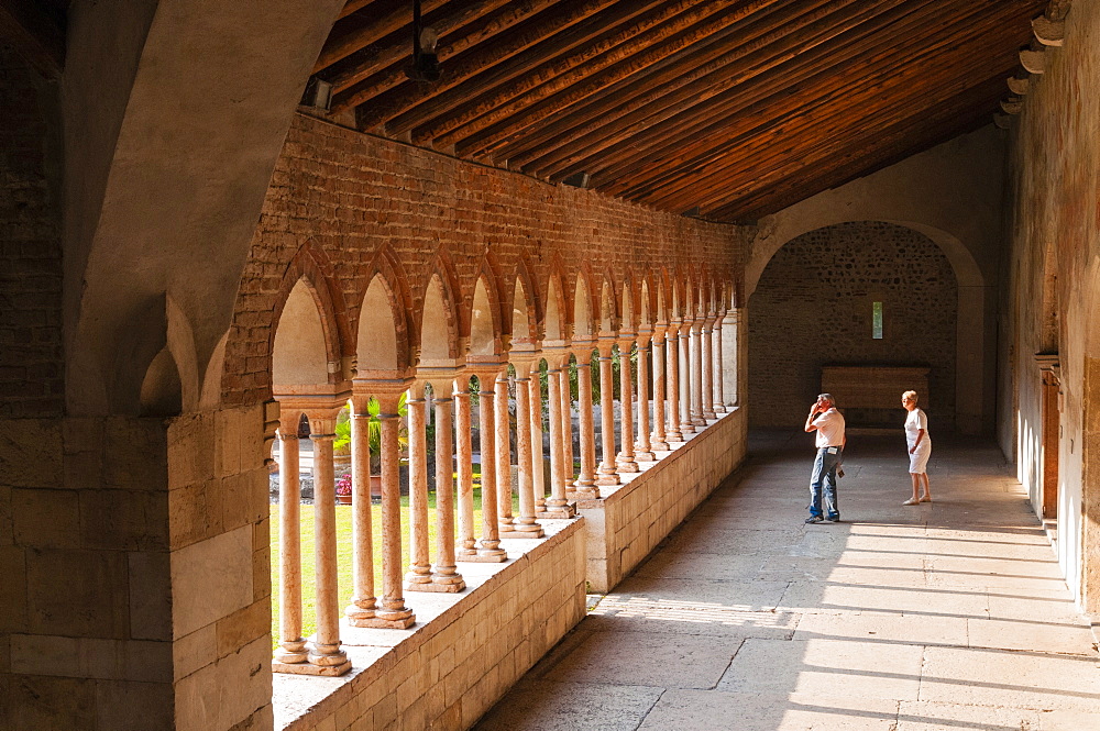 Cloister of Church of San Zeno, Verona, UNESCO World Heritage Site, Veneto, Italy, Europe