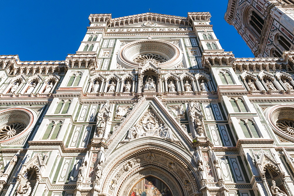 Facade of the Cathedral Santa Maria del Fiore, Florence (Firenze), UNESCO World Heritage Site, Tuscany, Italy, Europe