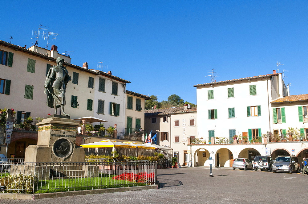 Piazza Giovanni da Verrazzano, Greve  in Chianti, Chianti area, Firenze province, Tuscany, Italy