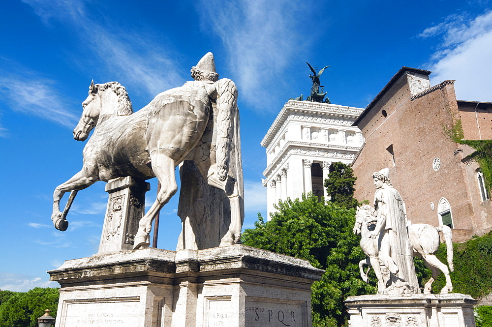 Castore and Polluce (Dioskouri) statues, Campidoglio, Capitoline hill, Rome, Unesco World Heritage Site, Latium, Italy, Europe