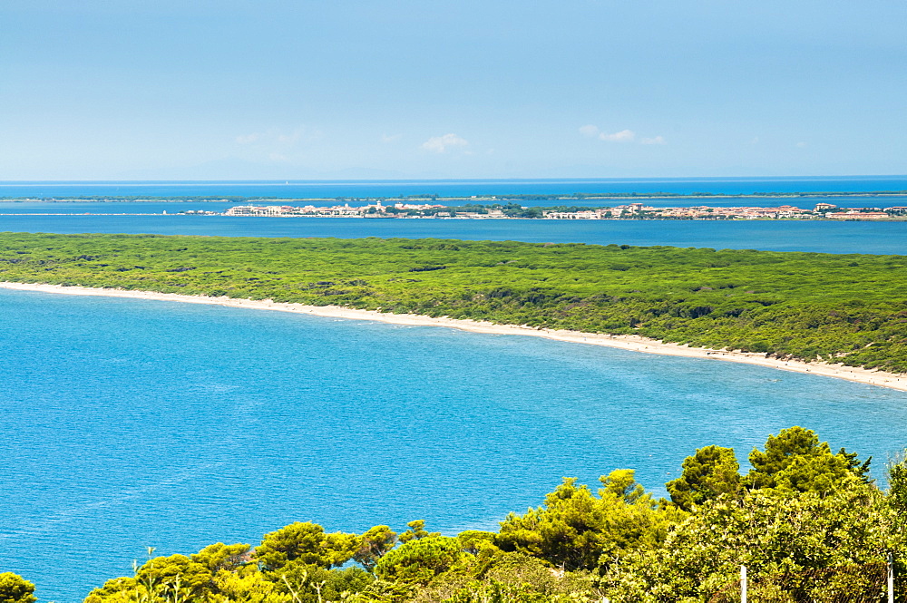 View of Duna di Feniglia, Thyrrenian sea, Ansedonia, Grosseto province, Maremma, Tuscany, Italy, Europe