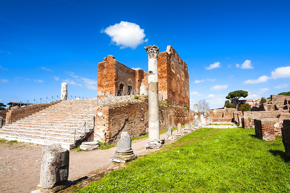 Capitolium, Ostia Antica archaeological site, Ostia, Rome province, Lazio, Italy, Europe