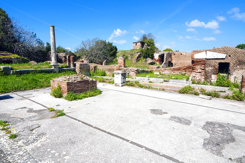 Serapeo, the Serapeum was a temple dedicated to Serapis, Ostia Antica archaeological site, Ostia, Rome province, Lazio, Italy, Europe