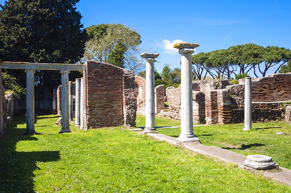 Basilica Cristiana, Ostia Antica archaeological site, Ostia, Rome province, Lazio, Italy, Europe