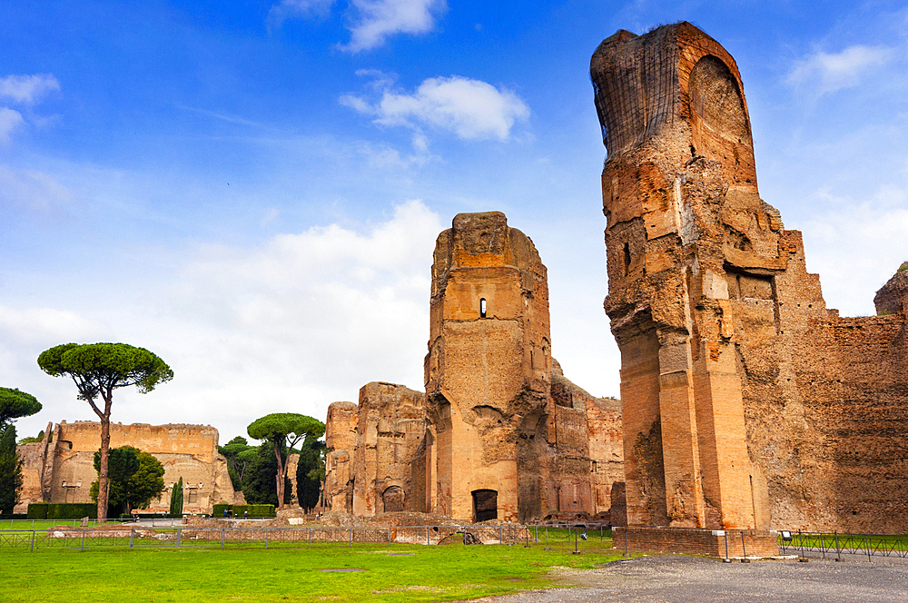 Exterior, Baths of Caracalla, UNESCO World Heritage Site, Rome, Latium (Lazio), Italy, Europe