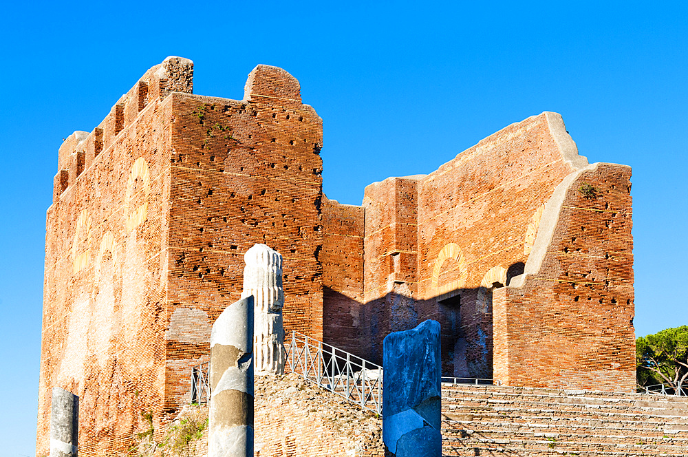 Capitolium, Ostia Antica archaeological site, Ostia, Rome province, Latium (Lazio), Italy, Europe