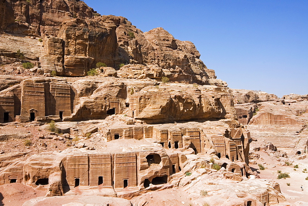 Necropolis, Facade Street, Petra, UNESCO World Heritage Site, Jordan, Middle East