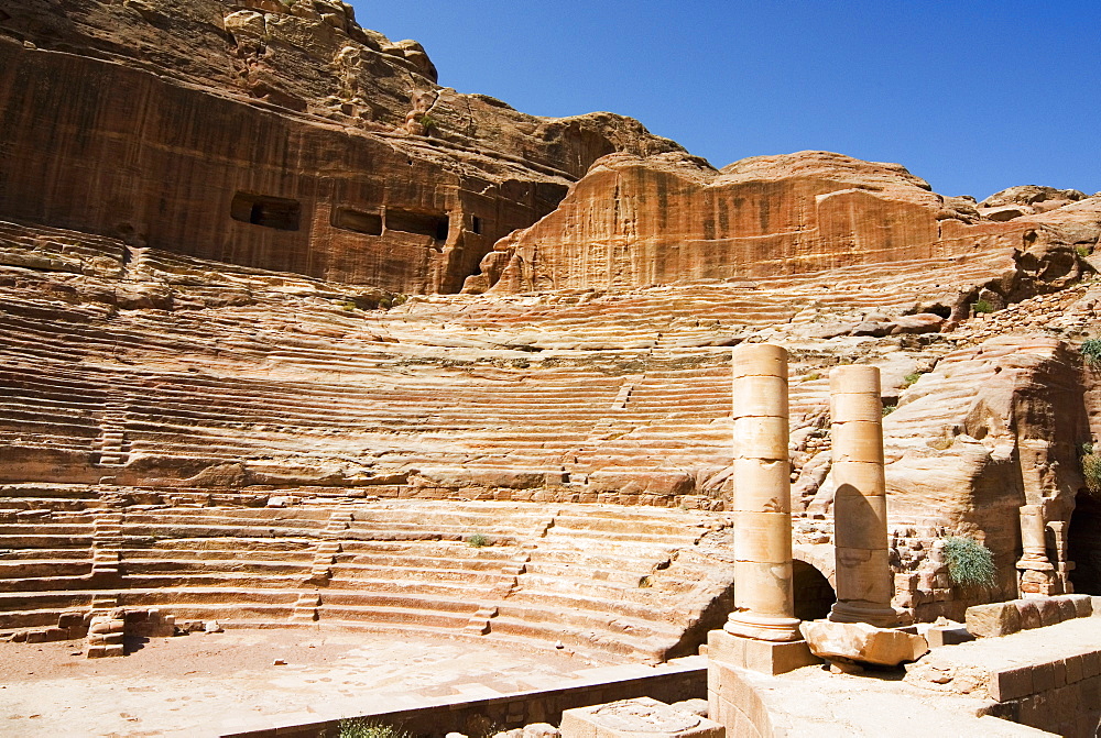 Roman amphitheatre, Petra, UNESCO World Heritage Site, Jordan, Middle East