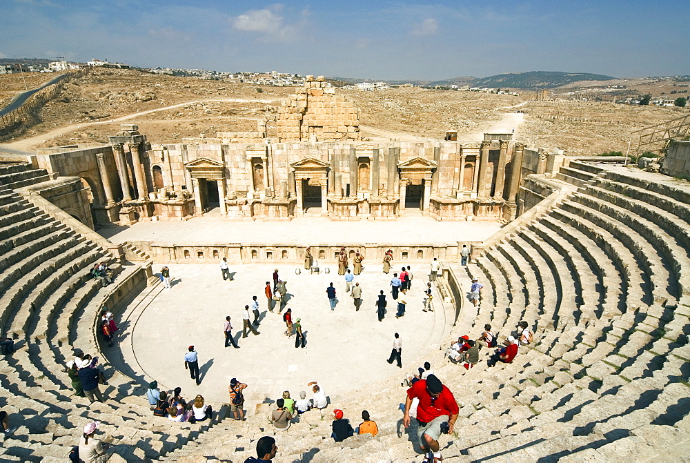 South Theatre, Jerash (Gerasa), a Roman Decapolis city, Jordan, Middle East