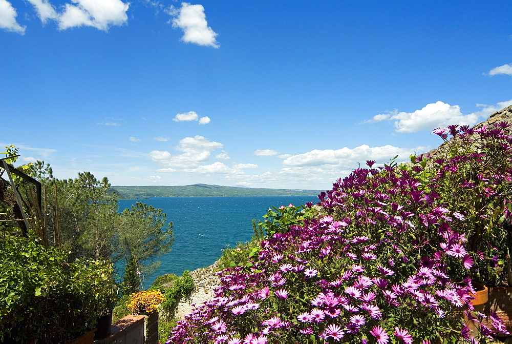 Lake of Bolsena, view from Capodimonte, Viterbo, Lazio, Italy, Europe