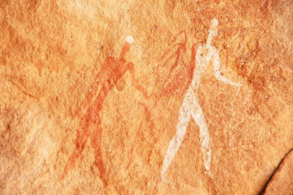 Rock paintings, Uan Amil, Akakus, Southwest desert, Libya, North Africa, Africa