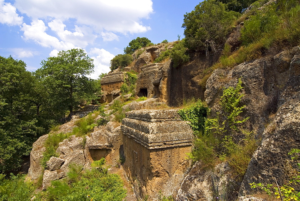 Etruscan Necropolis of Norchia dating from the 4th to 2nd centuries BC, Viterbo, Latium, Italy, Europe