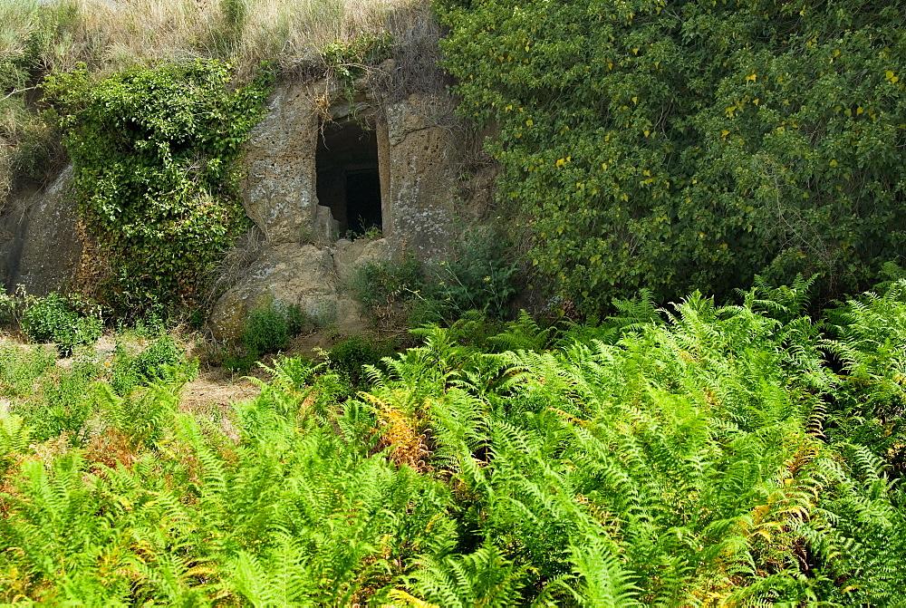 Etruscan tomb, Etruscan necropolis of San Potente, Tuscania, Viterbo, Latium, Lazio, Italy, Europe