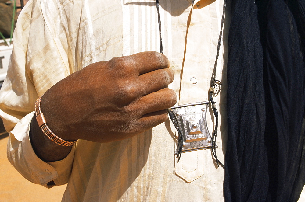 Tuareg gri-gri amulet, southwest area, Libya, North Africa, Africa