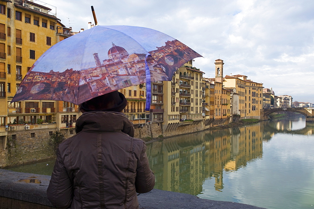 View from Ponte Vecchio , Florence (Firenze), UNESCO World Heritage Site, Tuscany, Italy, Europe