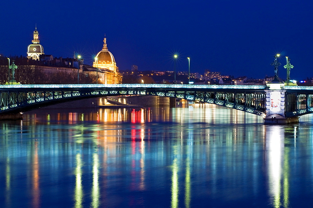 Pont de l'Universite, River Rhone, Lyon, Rhone Valley, France, Europe