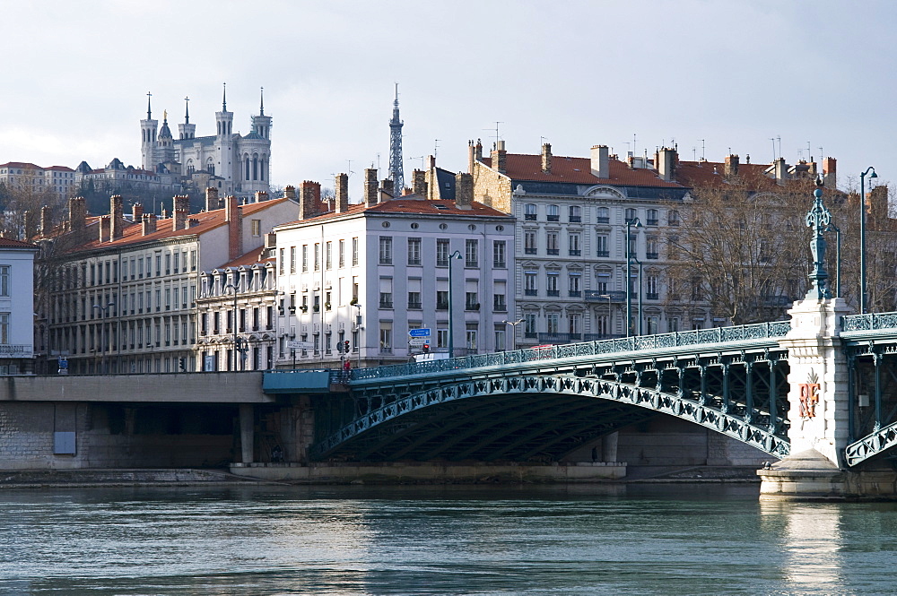 Pont de l'Universite, River Rhone, Lyon, Rhone Valley, France, Europe